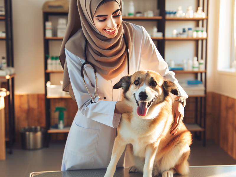 Veterinário examinando um animal de estimação durante uma consulta de rotina